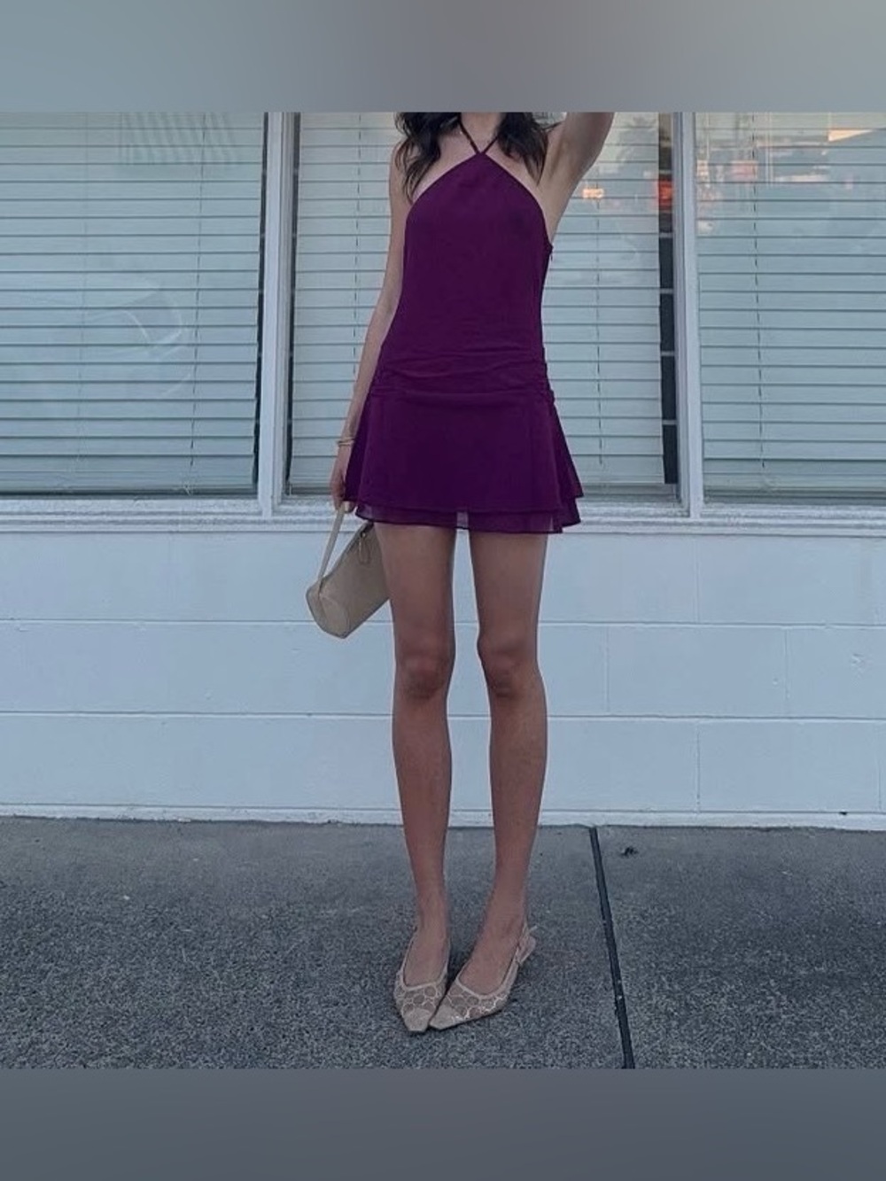 NEW Princess Polly Romper Dress Kylianne Arrowneck Skort Plum size 2 Night Out